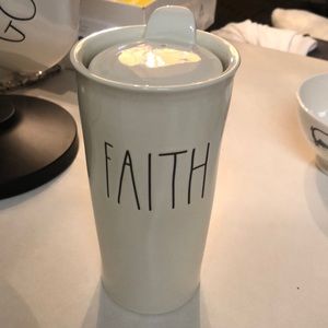 PRE OWNED Rae Dunn TUMBLER - faith